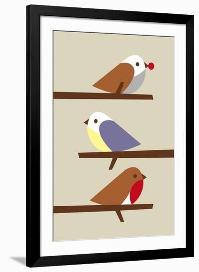 3 Birds-Dicky Bird-Framed Premium Giclee Print