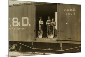 3 Boys in Box Car-null-Mounted Art Print