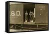 3 Boys in Box Car-null-Framed Stretched Canvas