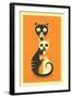 3 Cats-Jazzberry Blue-Framed Art Print