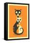 3 Cats-Jazzberry Blue-Framed Stretched Canvas