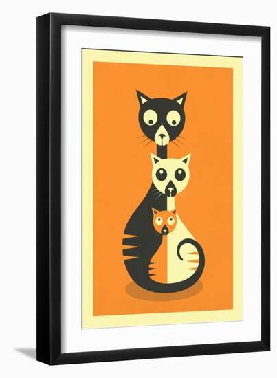 3 Cats-Jazzberry Blue-Framed Art Print