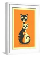 3 Cats-Jazzberry Blue-Framed Art Print