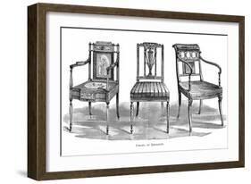 3 Chairs Sheraton-null-Framed Art Print