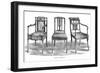 3 Chairs Sheraton-null-Framed Art Print