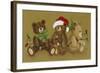 3 Christmas Teddy Bears Strewn with Lights-Beverly Johnston-Framed Giclee Print