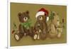 3 Christmas Teddy Bears Strewn with Lights-Beverly Johnston-Framed Premium Giclee Print