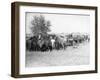 3 Cowboys Roping Horses Photograph - South Dakota-Lantern Press-Framed Art Print
