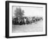 3 Cowboys Roping Horses Photograph - South Dakota-Lantern Press-Framed Art Print