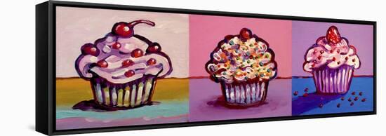 3 Cupcakes-Howie Green-Framed Stretched Canvas