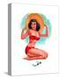 "3-D Feature" 1950s Pin-Up Calendar Girl by T. N. Thompson-Piddix-Stretched Canvas