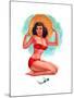 "3-D Feature" 1950s Pin-Up Calendar Girl by T. N. Thompson-Piddix-Mounted Art Print