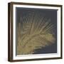 3 D Illustration Golden Palm Leaves. Abstract Black Relief Background with Gold Leaf with a Volumin-Olena Naryzhniak-Framed Art Print