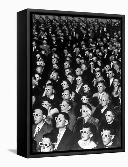 3-D Movie Viewers during Opening Night of "Bwana Devil"-J^ R^ Eyerman-Framed Stretched Canvas