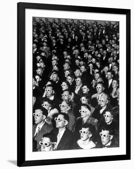 3-D Movie Viewers during Opening Night of "Bwana Devil"-J^ R^ Eyerman-Framed Photographic Print