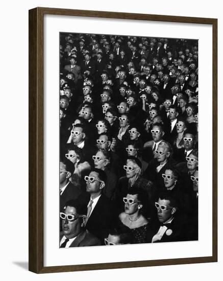 3-D Movie Viewers during Opening Night of "Bwana Devil"-J^ R^ Eyerman-Framed Photographic Print