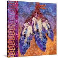 3 Feathers-Bee Sturgis-Stretched Canvas