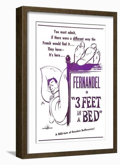 3 Feet in a Bed, (AKA Three Feet in a Bed, Aka Casimir), French Poster, Fernandel, 1950-null-Framed Art Print