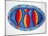 3 Fish on a Plate, 2004-Julie Nicholls-Mounted Giclee Print