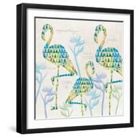 3 Flamingos with Birds of Paradise and Inspirational Words-Bee Sturgis-Framed Art Print