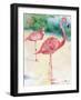 3 Flamingos-sylvia pimental-Framed Art Print