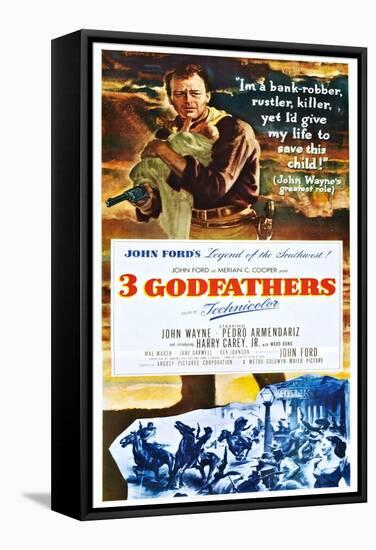 3 Godfathers (aka Three Godfathers)-null-Framed Stretched Canvas