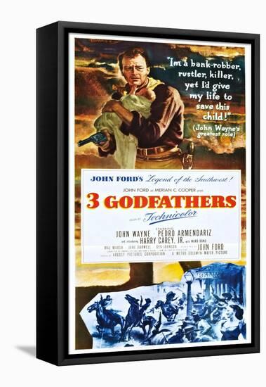 3 Godfathers (aka Three Godfathers)-null-Framed Stretched Canvas