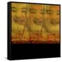 3 Happy Buddhas-Ricki Mountain-Framed Stretched Canvas