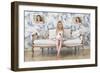 3 Little Girls and a White Rabbit-Victoria Ivanova-Framed Photographic Print