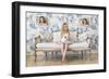 3 Little Girls and a White Rabbit-Victoria Ivanova-Framed Photographic Print