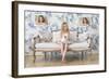 3 Little Girls and a White Rabbit-Victoria Ivanova-Framed Photographic Print