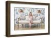 3 Little Girls and a White Rabbit-Victoria Ivanova-Framed Photographic Print