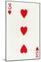 3 of Hearts from a deck of Goodall & Son Ltd. playing cards, c1940-Unknown-Mounted Giclee Print