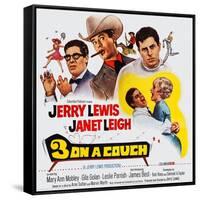 3 on a Couch, (Aka Three on a Couch), from Left: Jerry Lewis, Janet Leigh, 1966-null-Framed Stretched Canvas