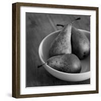 3 Pears in a Bowl BW-Tom Quartermaine-Framed Giclee Print