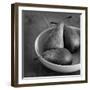 3 Pears in a Bowl BW-Tom Quartermaine-Framed Giclee Print