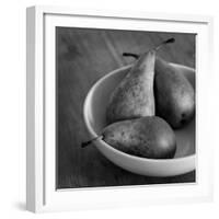 3 Pears in a Bowl BW-Tom Quartermaine-Framed Giclee Print