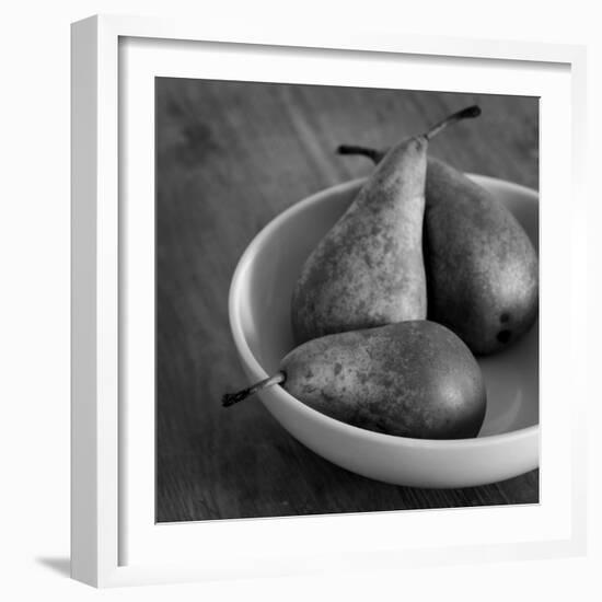 3 Pears in a Bowl BW-Tom Quartermaine-Framed Giclee Print