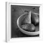 3 Pears in a Bowl BW-Tom Quartermaine-Framed Giclee Print
