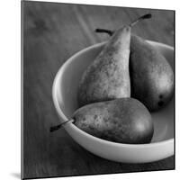 3 Pears in a Bowl BW-Tom Quartermaine-Mounted Giclee Print