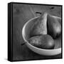 3 Pears in a Bowl BW-Tom Quartermaine-Framed Stretched Canvas