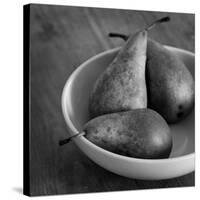 3 Pears in a Bowl BW-Tom Quartermaine-Stretched Canvas