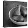 3 Pears in a Bowl BW-Tom Quartermaine-Stretched Canvas