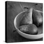 3 Pears in a Bowl BW-Tom Quartermaine-Stretched Canvas