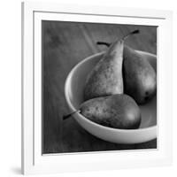 3 Pears in a Bowl BW-Tom Quartermaine-Framed Giclee Print