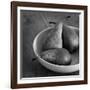 3 Pears in a Bowl BW-Tom Quartermaine-Framed Giclee Print