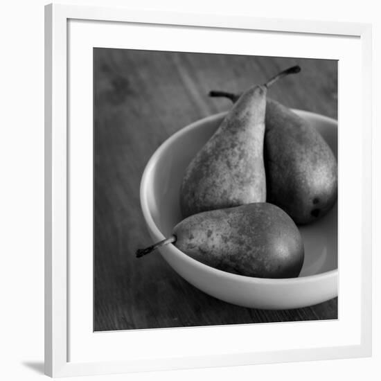 3 Pears in a Bowl BW-Tom Quartermaine-Framed Giclee Print