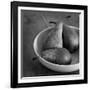 3 Pears in a Bowl BW-Tom Quartermaine-Framed Giclee Print