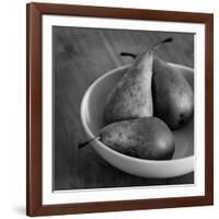 3 Pears in a Bowl BW-Tom Quartermaine-Framed Giclee Print