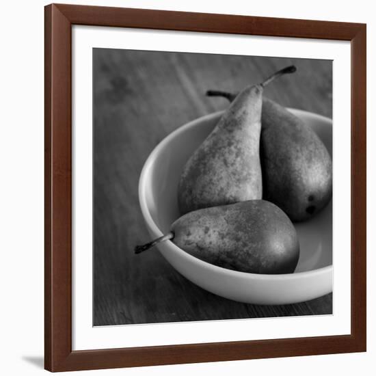 3 Pears in a Bowl BW-Tom Quartermaine-Framed Giclee Print